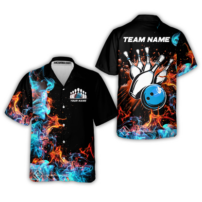 Customized Bowling Team Jersey, Bowling In Fires Multicolor Option Shirts, Custom Bowling Uniforms Jerseys For Bowlers