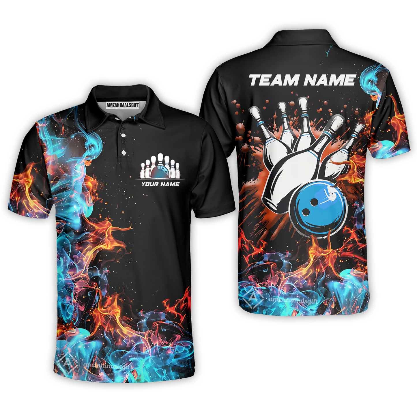 Customized Bowling Team Jersey, Bowling In Fires Multicolor Option Shirts, Custom Bowling Uniforms Jerseys For Bowlers