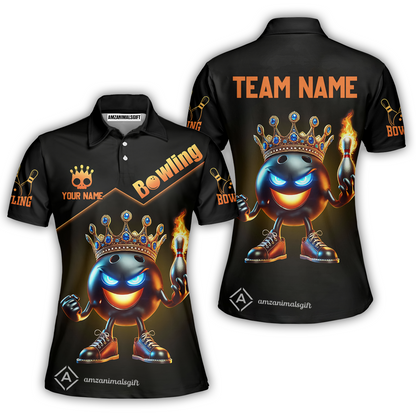 Customized Bowling Team Jersey King Of Bowling Fire Custom Name And Team Name For Bowlers