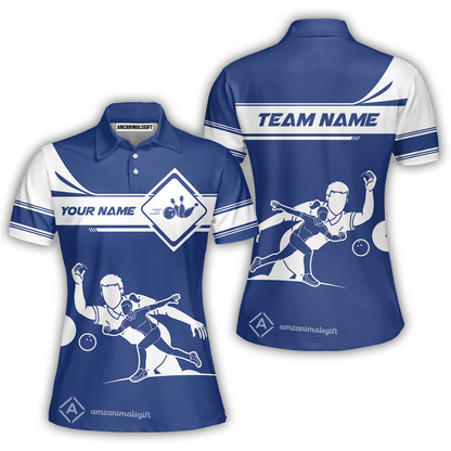 Customized Bowling Women Polo Shirt, Men And Women Playing Bowling Ball Women Polo Shirt Uniform Multicolor For Bowlers