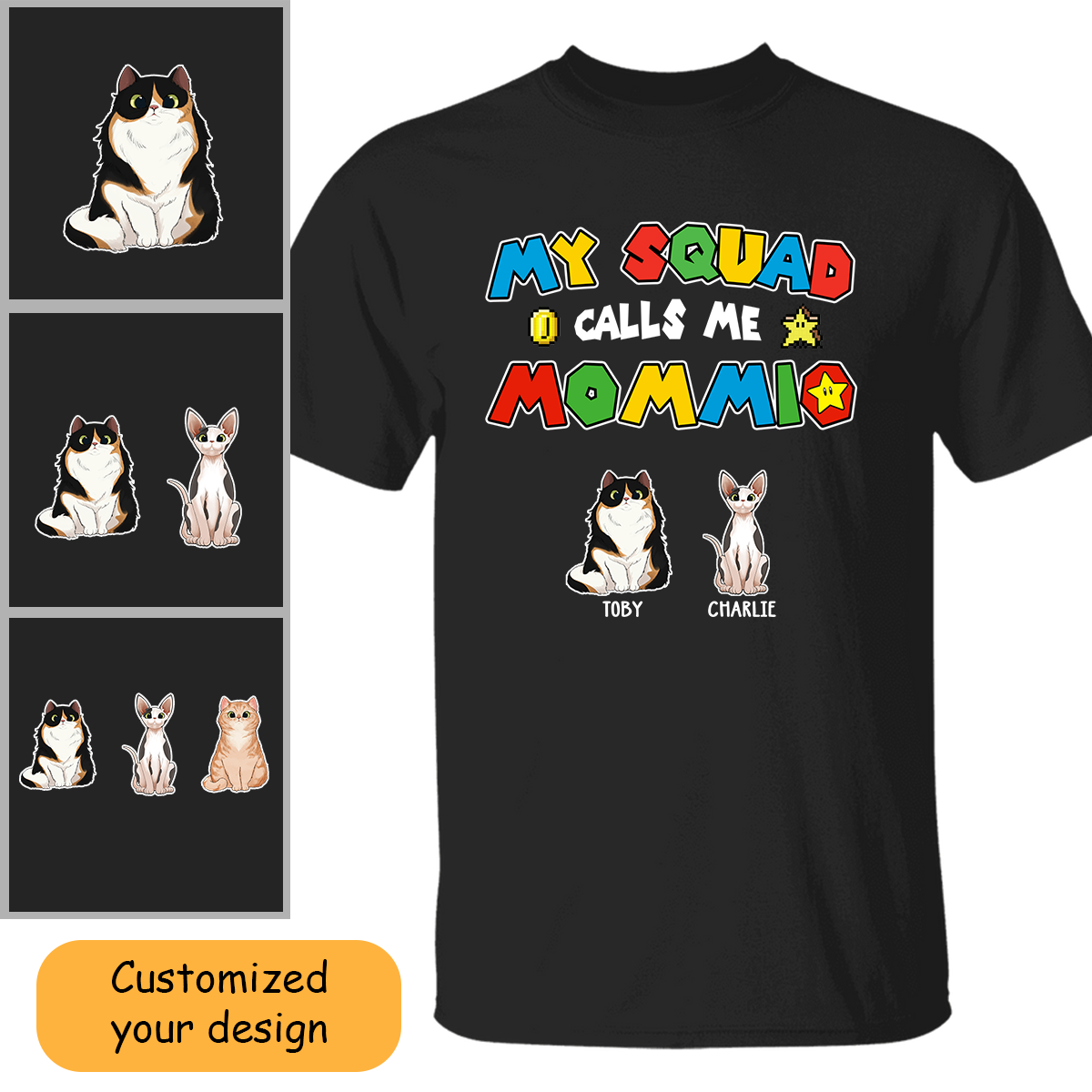 Customized Cat Dad Shirt My Squad Calls Me Daddio For Dad, For Father, Grandpa, For Husband, Father's Day Gift, For Cat Lovers