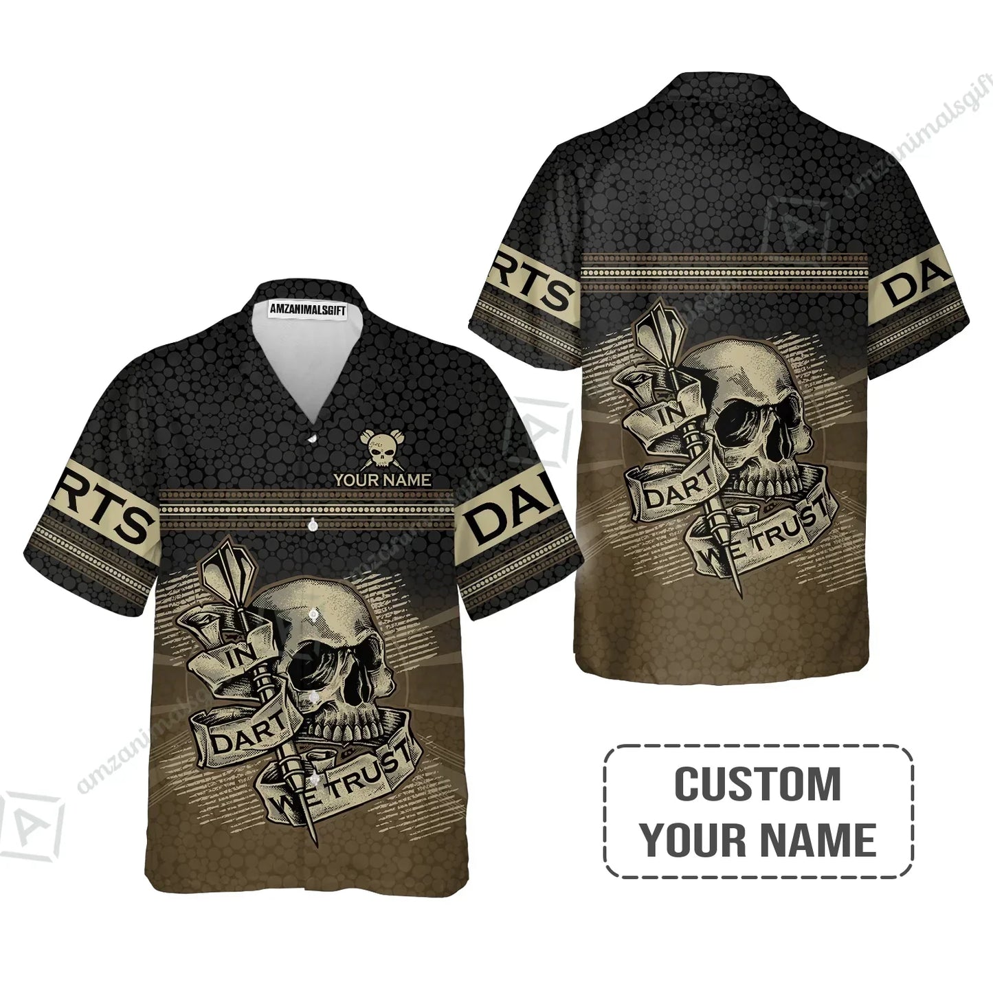 Customized Darts Long Polo Shirt, Darts Skull In Dart We Trust Polo Shirt For Men And Women, Perfect Outfit For Darts Lovers, Darts Players