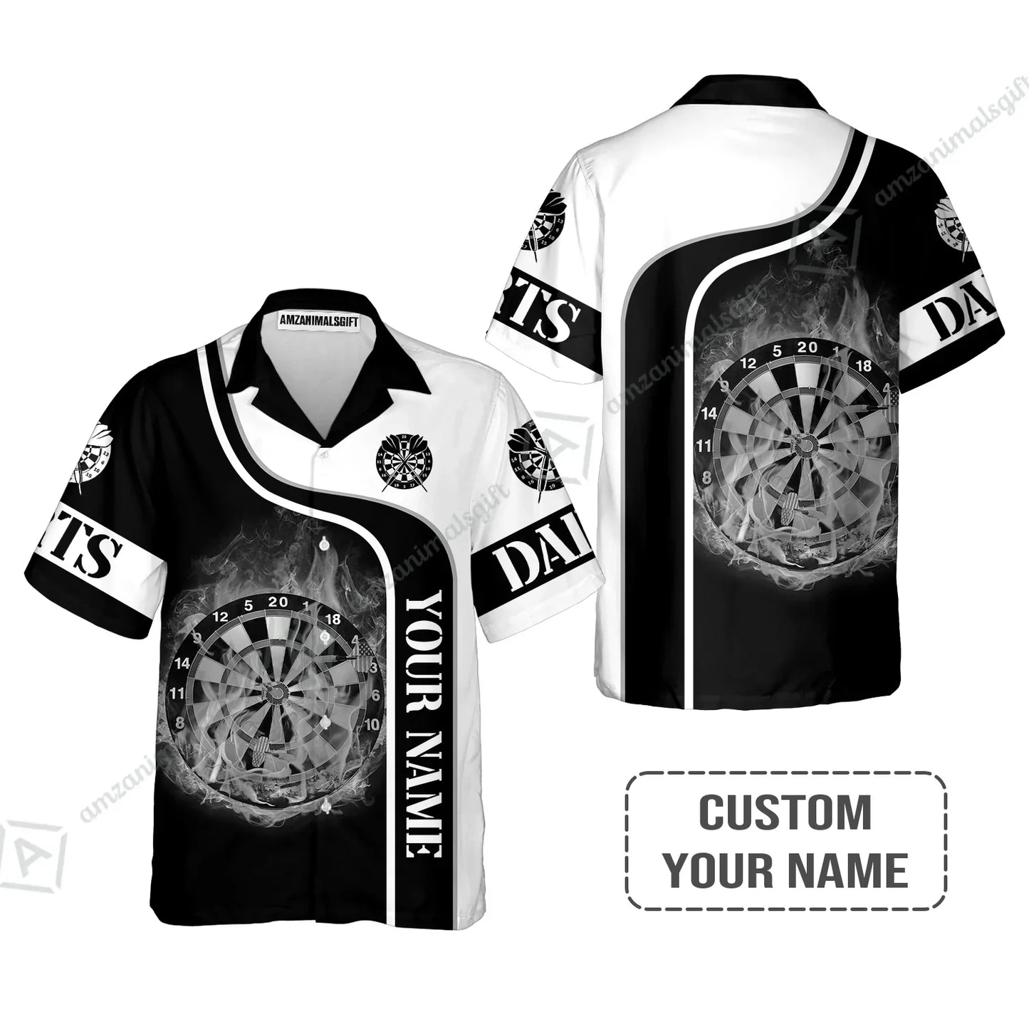 Customized Darts Long Polo Shirt, Personalized Darts Black And White Polo Shirt For Men And Women, Outfit For Darts Lovers, Darts Players