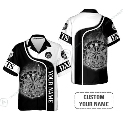 Customized Darts Long Polo Shirt, Personalized Darts Black And White Polo Shirt For Men And Women, Outfit For Darts Lovers, Darts Players