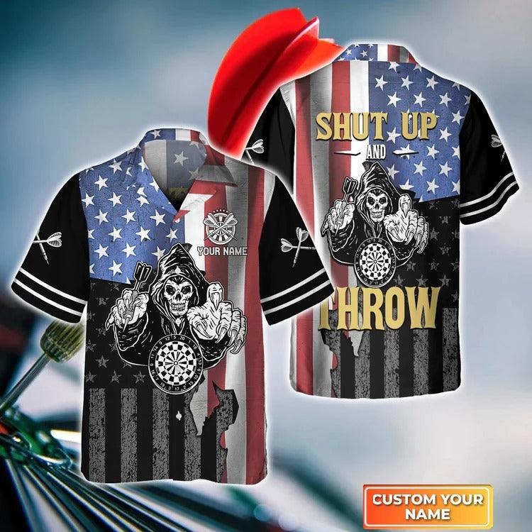 Customized Darts Hawaiian Shirt, Darts Eagle American, Personalized Name Hawaiian Shirt For Men - Perfect Gift For Darts Lovers, Darts Players - Amzanimalsgift