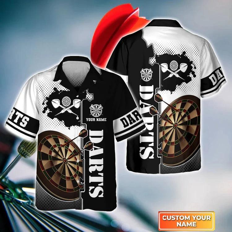 Customized Darts Hawaiian Shirt, Green Dartboard, Personalized Name Hawaiian Shirt For Men - Perfect Gift For Darts Lovers, Darts Players - Amzanimalsgift