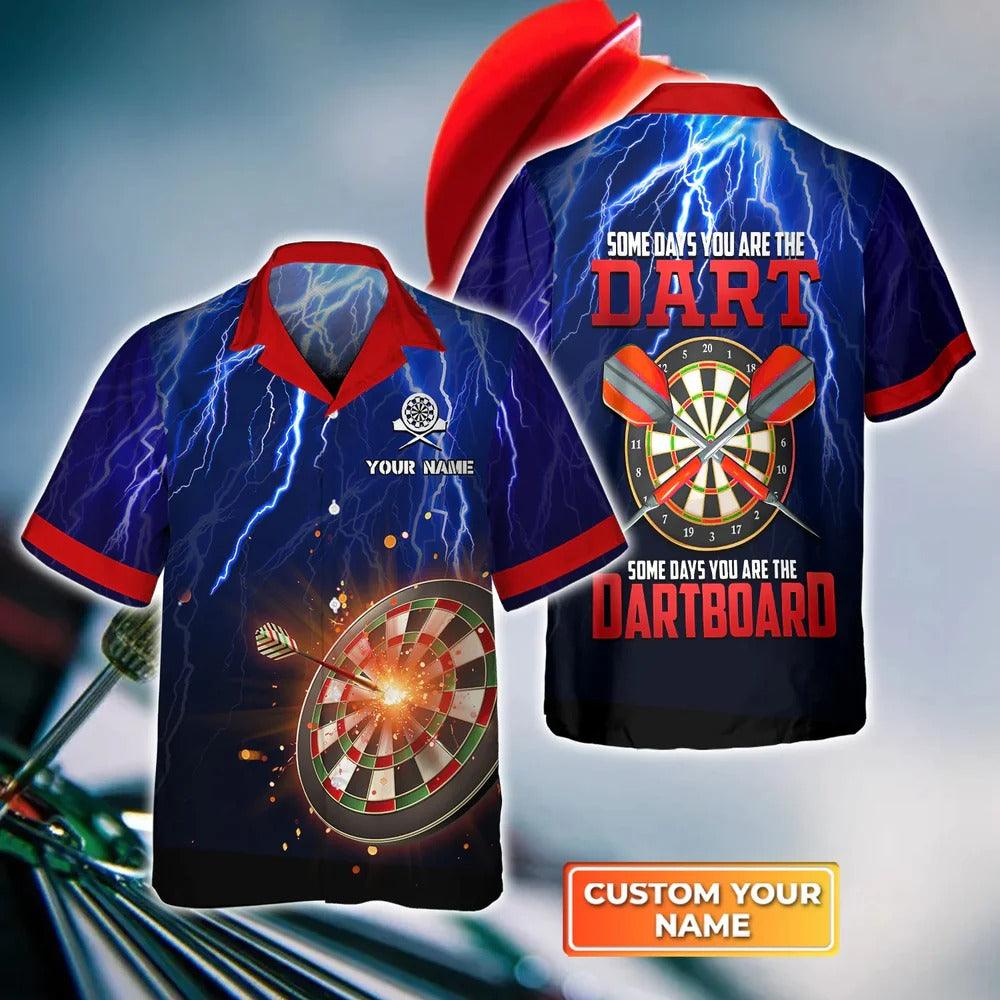 Customized Darts Hawaiian Shirt, Thunder Lightning, Dartboard Personalized Name Hawaiian Shirt For Men - Perfect Gift For Darts Lovers, Darts Players - Amzanimalsgift