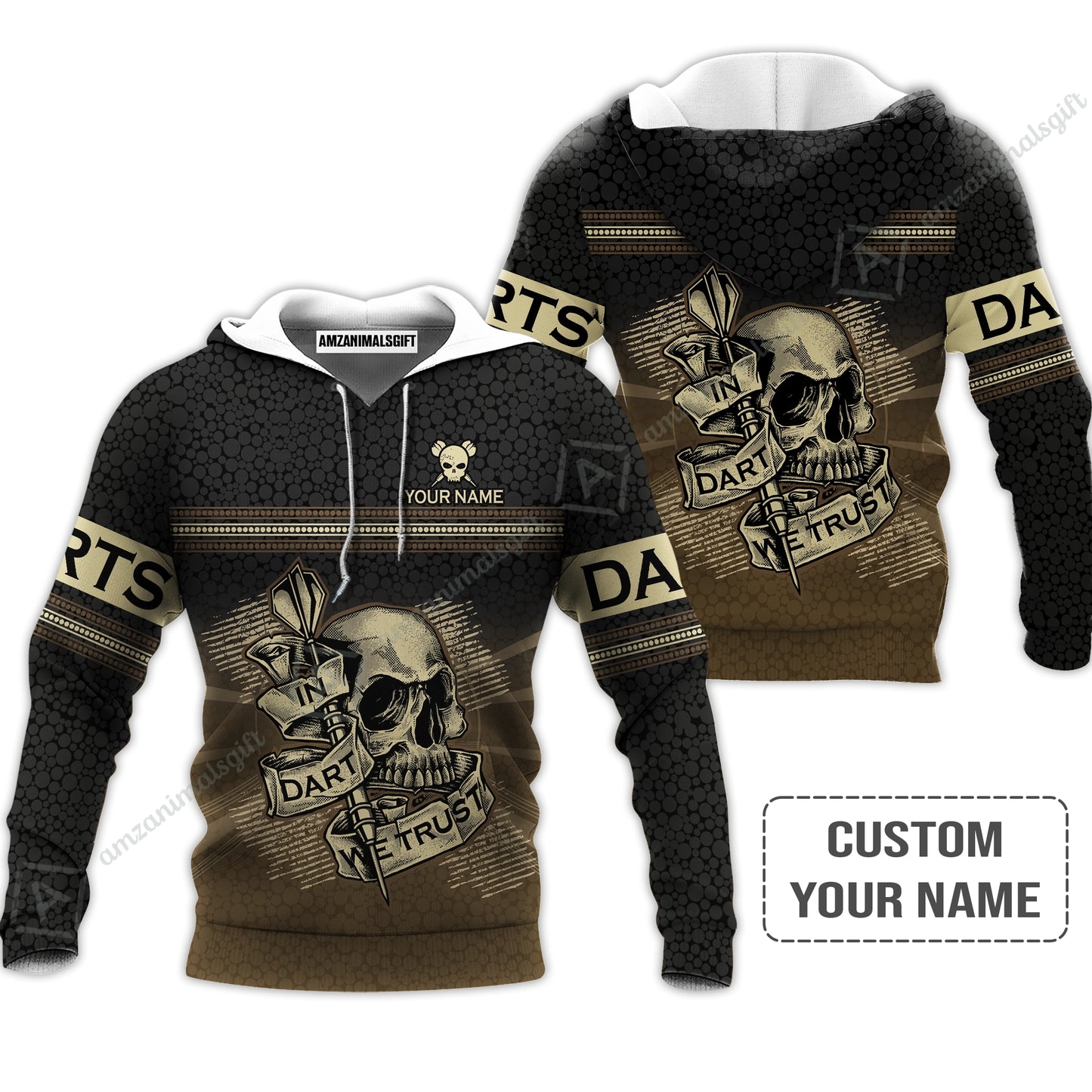 Customized Darts Women Polo Shirt, Darts Skull In Dart We Trust Polo Shirt For Women, Perfect Outfit For Darts Lovers, Darts Players