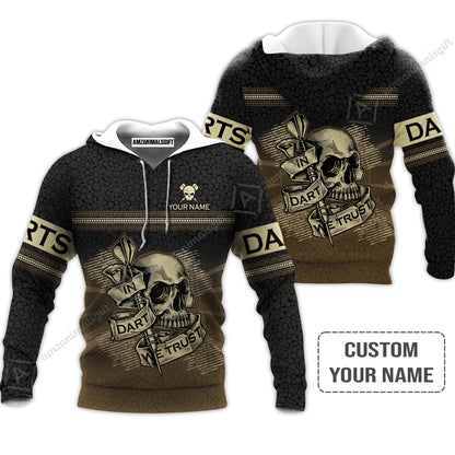 Customized Darts Women Polo Shirt, Darts Skull In Dart We Trust Polo Shirt For Women, Perfect Outfit For Darts Lovers, Darts Players