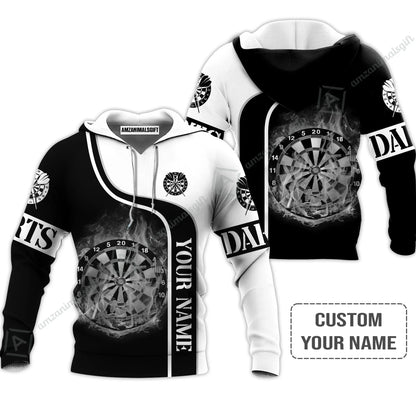 Customized Darts Long Polo Shirt, Personalized Darts Black And White Polo Shirt For Men And Women, Outfit For Darts Lovers, Darts Players