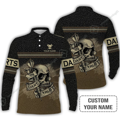 Customized Darts Hawaiian Shirt, Darts Skull In Dart We Trust Hawaiian For Men And Women, Perfect Outfit For Darts Lovers, Darts Players