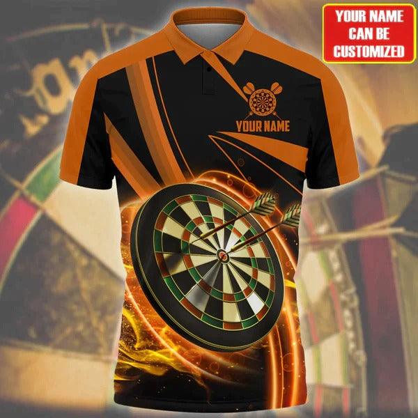 Customized Darts Polo Shirt, Best Darts Player Gift, Personalized Name Polo Shirt For Men - Perfect Gift For Darts Lovers, Darts Players - Amzanimalsgift