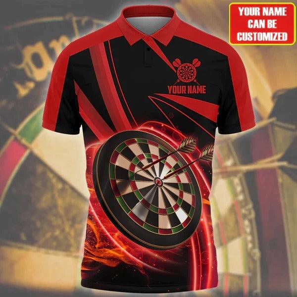 Customized Darts Polo Shirt, Best Darts Player Gift, Personalized Name Polo Shirt For Men - Perfect Gift For Darts Lovers, Darts Players - Amzanimalsgift