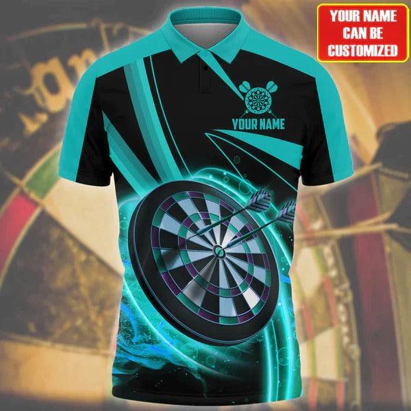 Customized Darts Polo Shirt, Best Darts Player Gift, Personalized Name Polo Shirt For Men - Perfect Gift For Darts Lovers, Darts Players - Amzanimalsgift