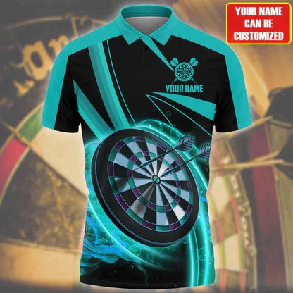 Customized Darts Polo Shirt, Best Darts Player Gift, Personalized Name Polo Shirt For Men - Perfect Gift For Darts Lovers, Darts Players - Amzanimalsgift