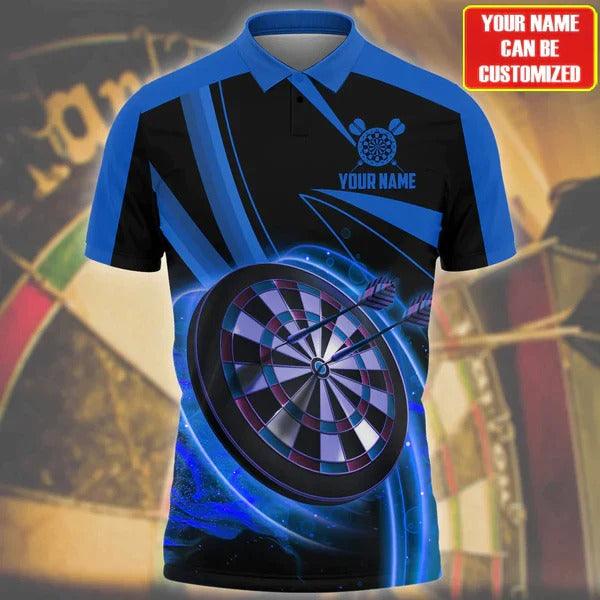 Customized Darts Polo Shirt, Best Darts Player Gift, Personalized Name Polo Shirt For Men - Perfect Gift For Darts Lovers, Darts Players - Amzanimalsgift