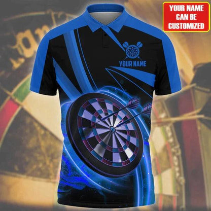 Customized Darts Polo Shirt, Best Darts Player Gift, Personalized Name Polo Shirt For Men - Perfect Gift For Darts Lovers, Darts Players - Amzanimalsgift