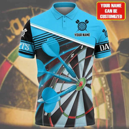 Customized Darts Polo Shirt, Best Darts Team Polo Shirt, Personalized Name Polo Shirt For Men - Perfect Gift For Darts Lovers, Darts Players - Amzanimalsgift