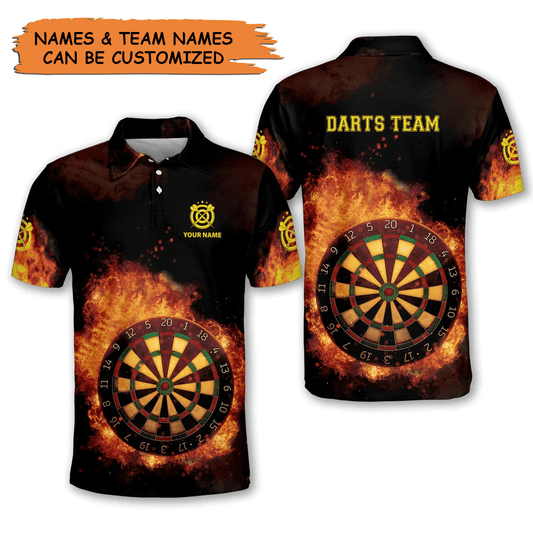 Customized Darts Polo Shirt, Dartboard League Team Polo Shirt, Personalized Name Polo Shirt For Men - Perfect Gift For Darts Lovers, Darts Players - Amzanimalsgift