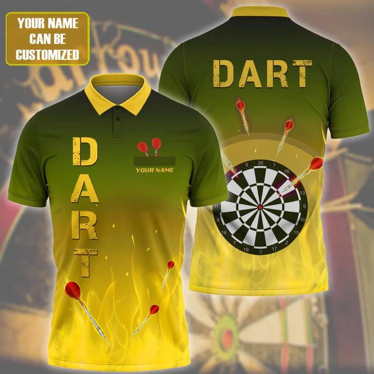 Customized Darts Polo Shirt, Dartboard, Personalized Name Polo Shirt For Men - Perfect Gift For Darts Lovers, Darts Players - Amzanimalsgift