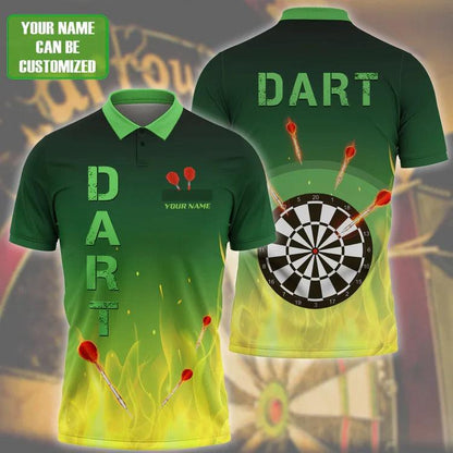 Customized Darts Polo Shirt, Dartboard, Personalized Name Polo Shirt For Men - Perfect Gift For Darts Lovers, Darts Players - Amzanimalsgift