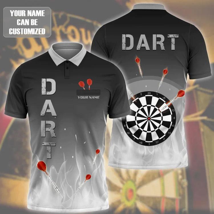 Customized Darts Polo Shirt, Dartboard, Personalized Name Polo Shirt For Men - Perfect Gift For Darts Lovers, Darts Players - Amzanimalsgift