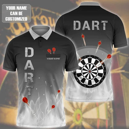 Customized Darts Polo Shirt, Dartboard, Personalized Name Polo Shirt For Men - Perfect Gift For Darts Lovers, Darts Players - Amzanimalsgift