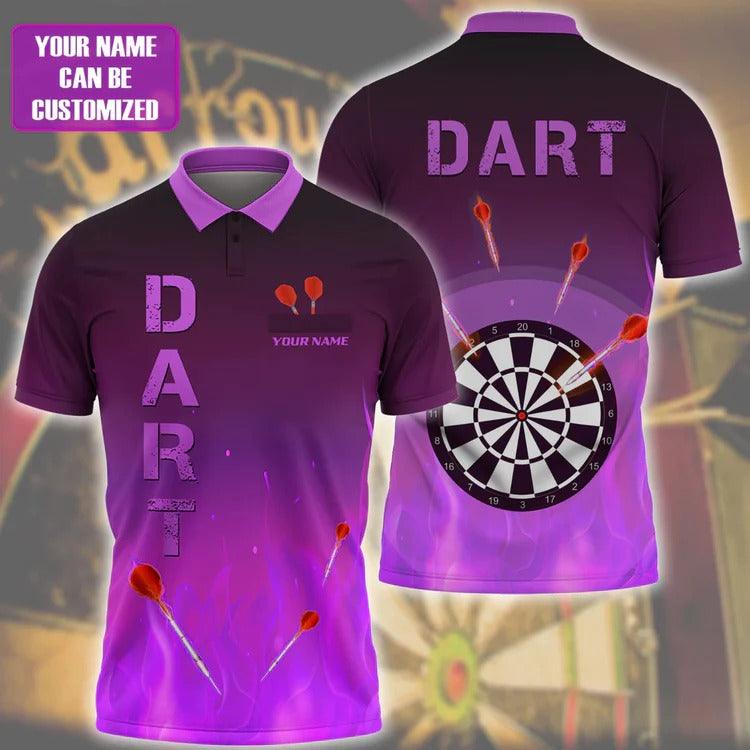 Customized Darts Polo Shirt, Dartboard, Personalized Name Polo Shirt For Men - Perfect Gift For Darts Lovers, Darts Players - Amzanimalsgift