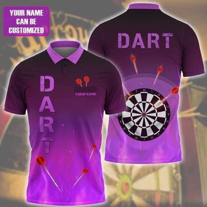 Customized Darts Polo Shirt, Dartboard, Personalized Name Polo Shirt For Men - Perfect Gift For Darts Lovers, Darts Players - Amzanimalsgift