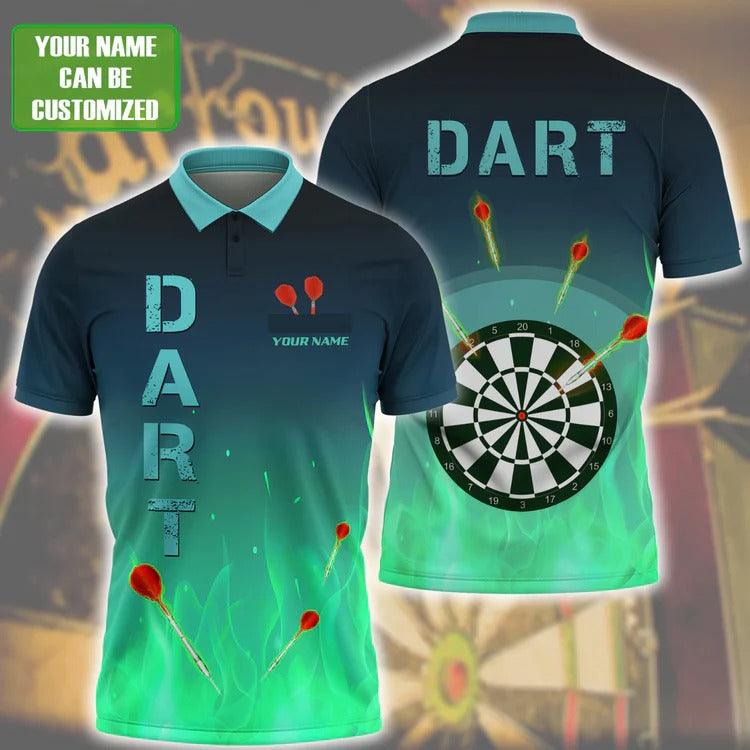 Customized Darts Polo Shirt, Dartboard, Personalized Name Polo Shirt For Men - Perfect Gift For Darts Lovers, Darts Players - Amzanimalsgift