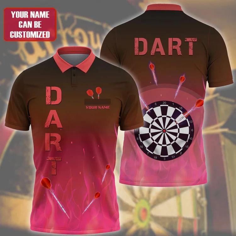 Customized Darts Polo Shirt, Dartboard, Personalized Name Polo Shirt For Men - Perfect Gift For Darts Lovers, Darts Players - Amzanimalsgift