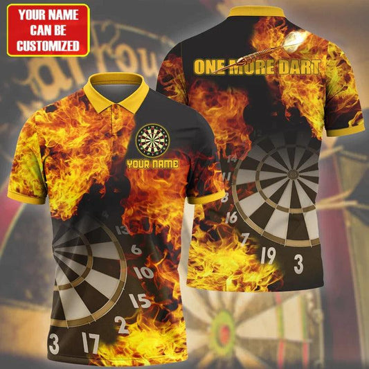 Customized Darts Polo Shirt, Darts Fire, Personalized Name Polo Shirt For Men - Perfect Gift For Darts Lovers, Darts Players - Amzanimalsgift