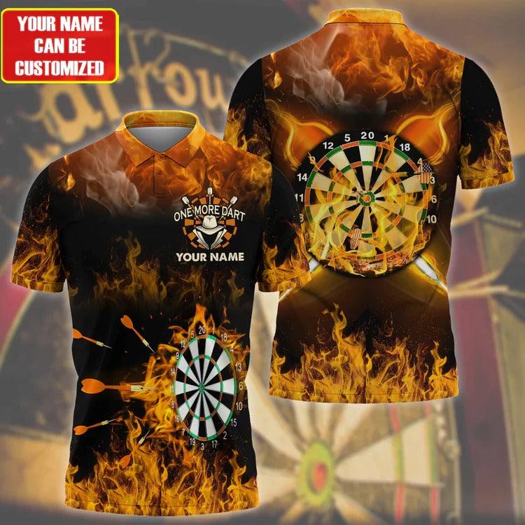 Customized Darts Polo Shirt, Darts Flame Player Uniform, Personalized Name Polo Shirt For Men - Perfect Gift For Darts Lovers, Darts Players - Amzanimalsgift