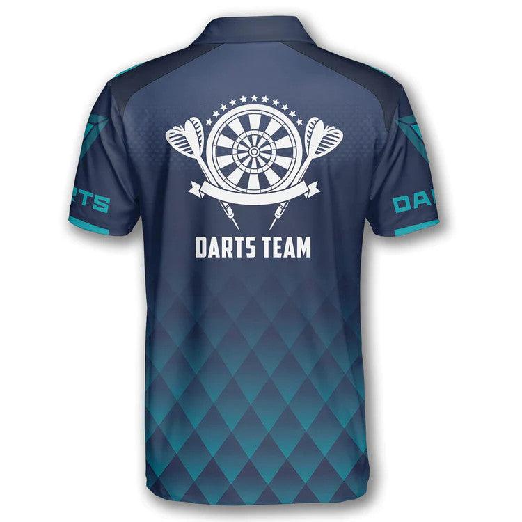 Customized Darts Polo Shirt, Darts Geometric Pattern Team Polo Shirt, Personalized Polo Shirt For Men - Perfect Gift For Darts Lovers, Darts Players - Amzanimalsgift