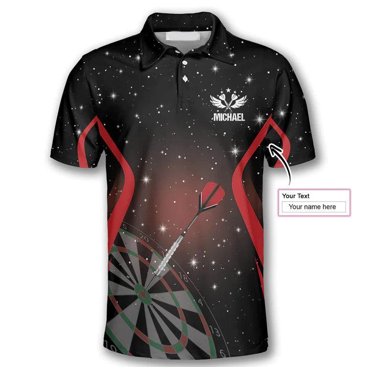 Customized Darts Polo Shirt, Darts Grim Reaper Stars Personalized Name Polo Shirt For Men - Perfect Gift For Darts Lovers, Darts Players - Amzanimalsgift
