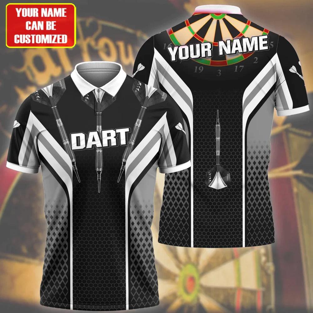 Customized Darts Polo Shirt, Darts Honeycomb, Personalized Name Polo Shirt For Men - Perfect Gift For Darts Lovers, Darts Players - Amzanimalsgift