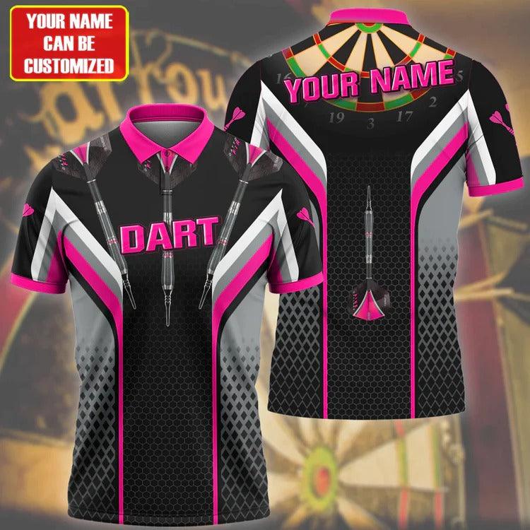Customized Darts Polo Shirt, Darts Honeycomb, Personalized Name Polo Shirt For Men - Perfect Gift For Darts Lovers, Darts Players - Amzanimalsgift