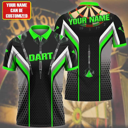 Customized Darts Polo Shirt, Darts Honeycomb, Personalized Name Polo Shirt For Men - Perfect Gift For Darts Lovers, Darts Players - Amzanimalsgift