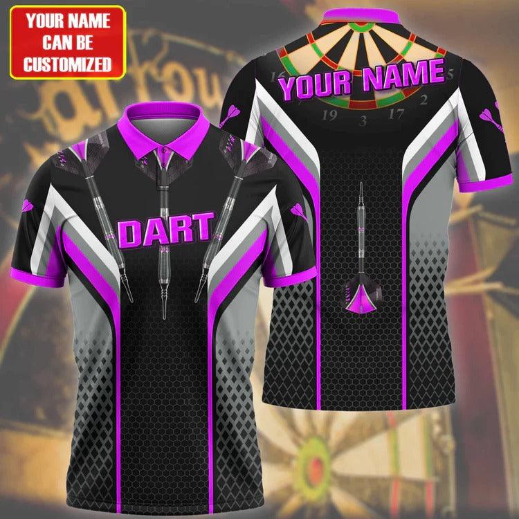 Customized Darts Polo Shirt, Darts Honeycomb, Personalized Name Polo Shirt For Men - Perfect Gift For Darts Lovers, Darts Players - Amzanimalsgift