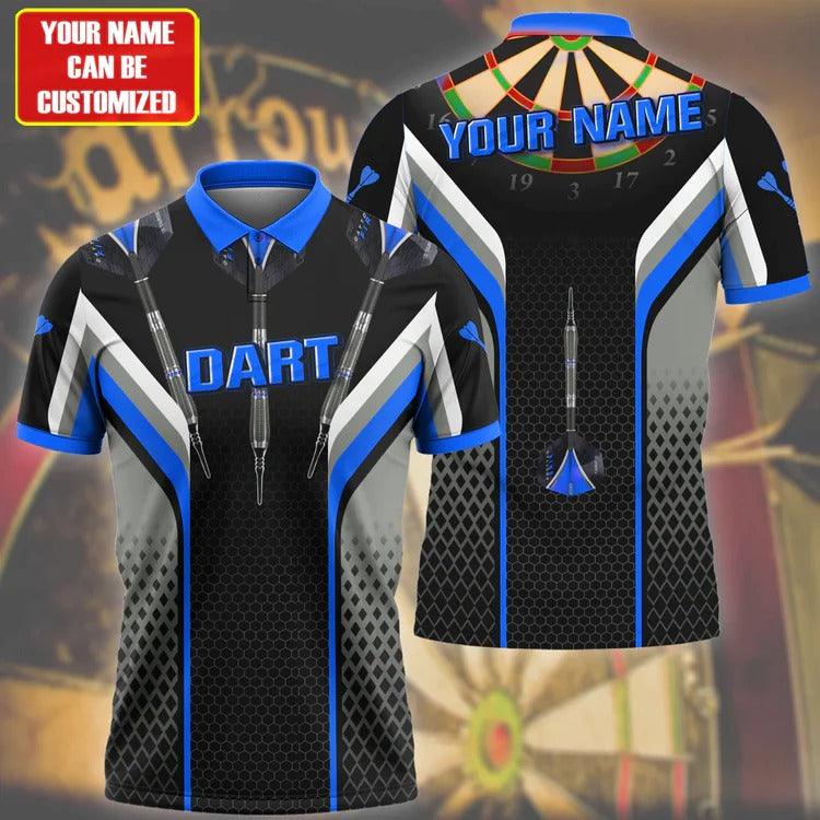 Customized Darts Polo Shirt, Darts Honeycomb, Personalized Name Polo Shirt For Men - Perfect Gift For Darts Lovers, Darts Players - Amzanimalsgift