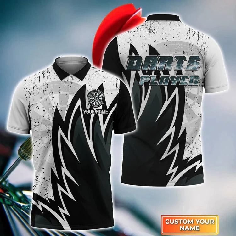 Customized Darts Polo Shirt, Darts Men's Polo Shirt, Personalized Name Polo Shirt For Men - Perfect Gift For Darts Lovers, Darts Players - Amzanimalsgift