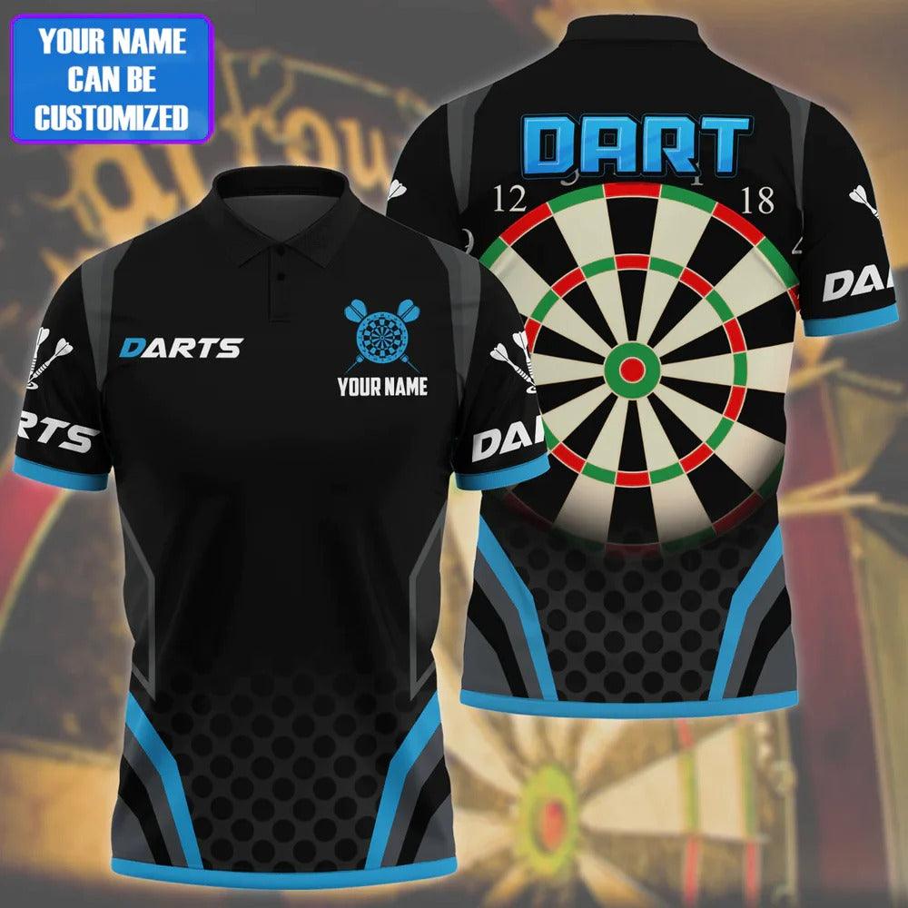 Customized Darts Polo Shirt, Darts on Fire Polo Shirt , Personalized Name Polo Shirt For Men - Perfect Gift For Darts Lovers, Darts Players - Amzanimalsgift