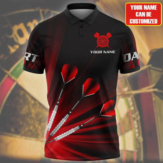 Customized Darts Polo Shirt, Darts Player Polo Shirt, Personalized Name Polo Shirt For Men - Perfect Gift For Darts Lovers, Darts Players - Amzanimalsgift