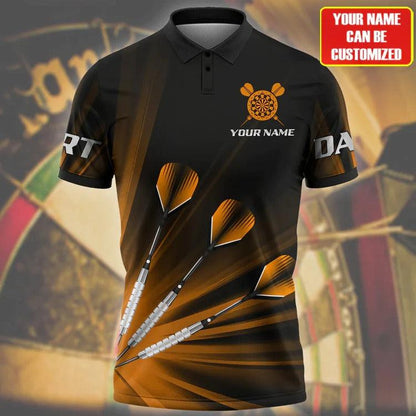 Customized Darts Polo Shirt, Darts Player Polo Shirt, Personalized Name Polo Shirt For Men - Perfect Gift For Darts Lovers, Darts Players - Amzanimalsgift