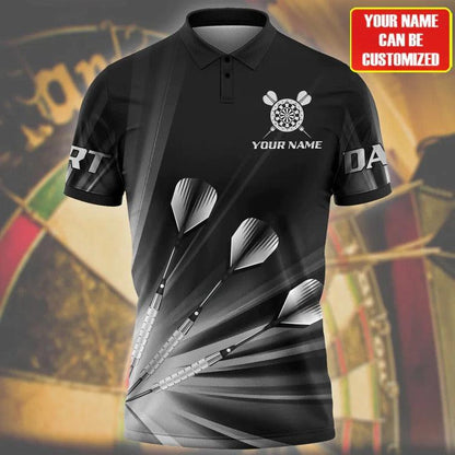 Customized Darts Polo Shirt, Darts Player Polo Shirt, Personalized Name Polo Shirt For Men - Perfect Gift For Darts Lovers, Darts Players - Amzanimalsgift