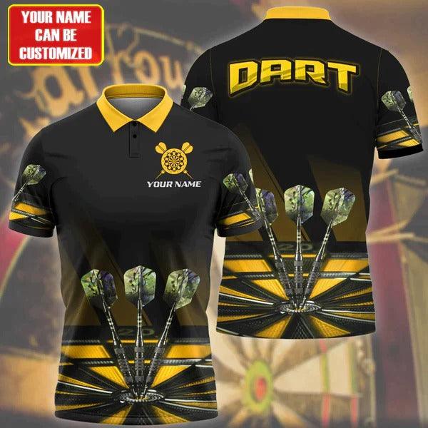 Customized Darts Polo Shirt, Darts Player Uniform, Personalized Name Polo Shirt For Men - Perfect Gift For Darts Lovers, Darts Players - Amzanimalsgift
