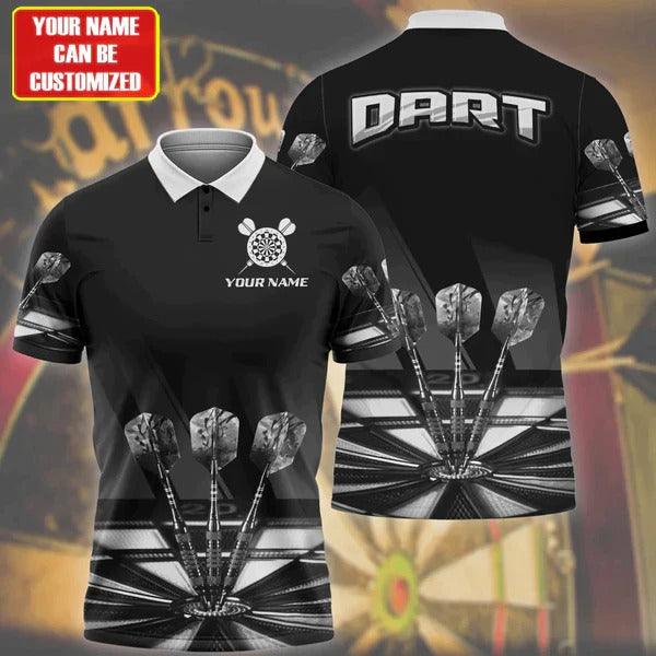 Customized Darts Polo Shirt, Darts Player Uniform, Personalized Name Polo Shirt For Men - Perfect Gift For Darts Lovers, Darts Players - Amzanimalsgift