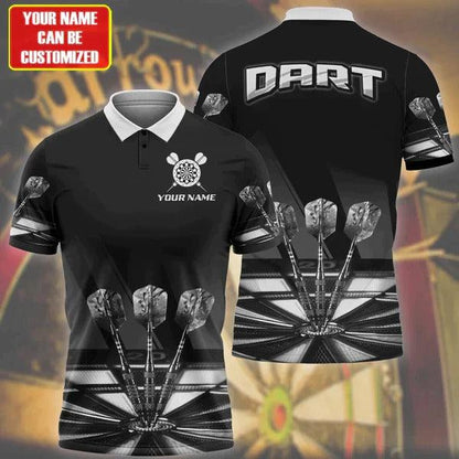 Customized Darts Polo Shirt, Darts Player Uniform, Personalized Name Polo Shirt For Men - Perfect Gift For Darts Lovers, Darts Players - Amzanimalsgift