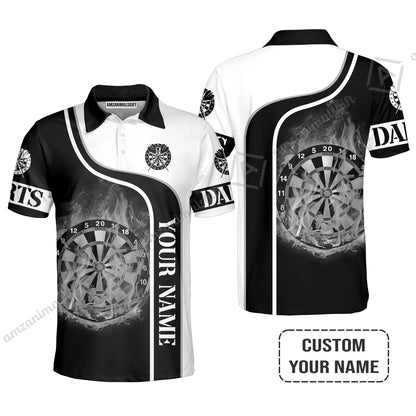 Customized Darts Women Polo Shirt, Personalized Darts Black And White Polo Shirt For Women, Perfect Gift For Darts Lovers, Darts Players