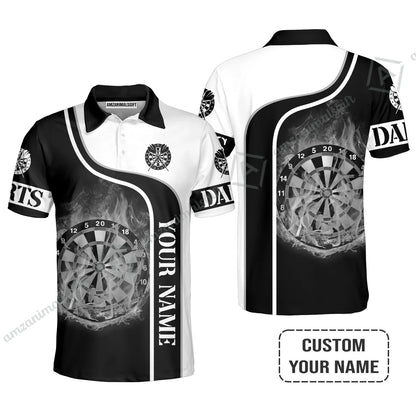 Customized Darts Hawaiian Shirt, Personalized Darts Black And White Shirt For Men And Women, Perfect Outfit For Darts Lovers, Darts Players